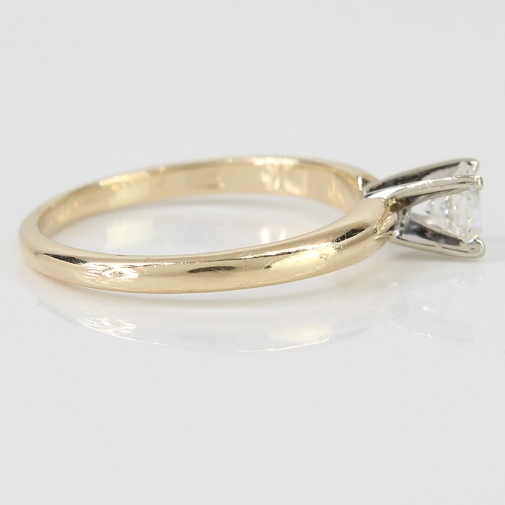 14K Yellow Gold Solitaire Diamond Ring - Picture 4 of 5